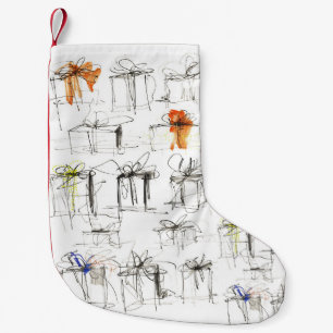 Abstract Gift Boxes Pattern Small Christmas Stocking