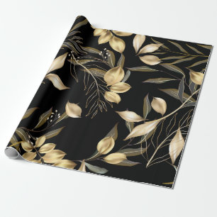 Abstract ginkgo leaves. Luxury glitter ginkgo on r Wrapping Paper