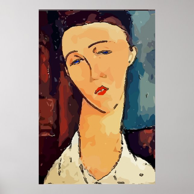 Abstract Girl Face, add or edit text Poster  (Front)