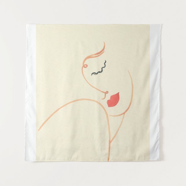 Abstract girl face. beautiful woman. fashion illus tapestry (Front)