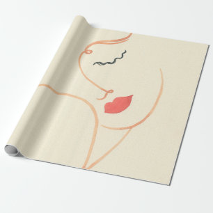 Abstract girl face. beautiful woman. fashion illus wrapping paper