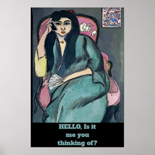 Abstract Girl on Cell Phone Poster