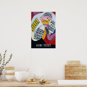 Abstract Girl on Tablet , add text, Poster