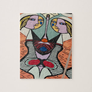 Abstract Girl on Tablet Thanks Jigsaw Puzzle