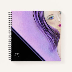 Abstract Girl Personalised Notebook