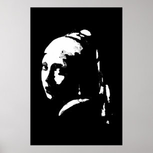 Abstract Girl with Pearl Earring Poster