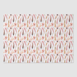 Abstract Girly Pink Floral Pattern Watercolor Tissue Paper