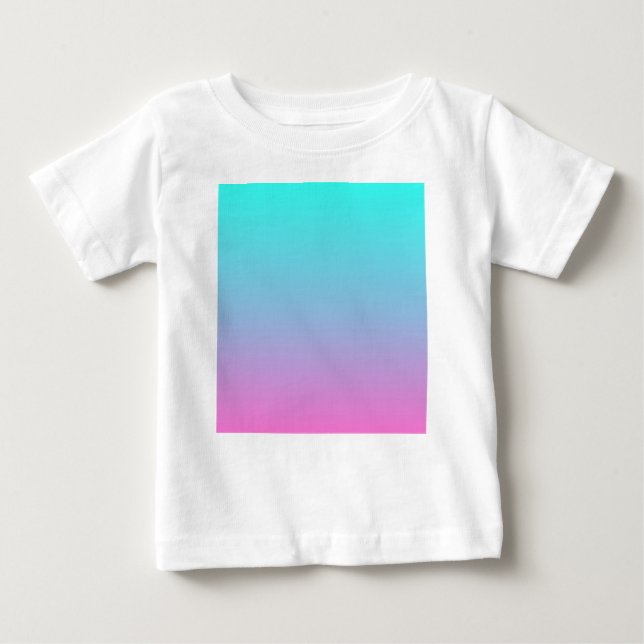 abstract girly pink turquoise ombre mermaid colour baby T-Shirt (Front)