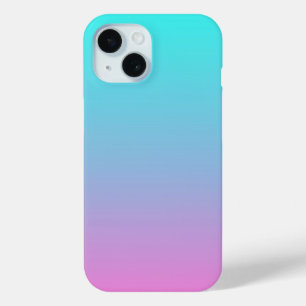 abstract girly pink turquoise ombre mermaid colour iPhone 15 case