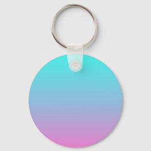 abstract girly pink turquoise ombre mermaid colour key ring