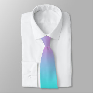 abstract girly pink turquoise ombre mermaid colour tie