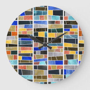 Abstract glass mosaic: high-resolution texture. large clock