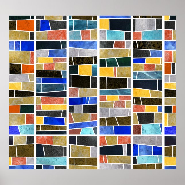 Abstract glass mosaic: high-resolution texture. poster (Front)