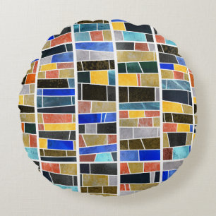 Abstract glass mosaic: high-resolution texture. round cushion