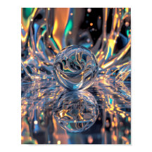 Abstract Glass Sphere with Reflections – Esfera de
