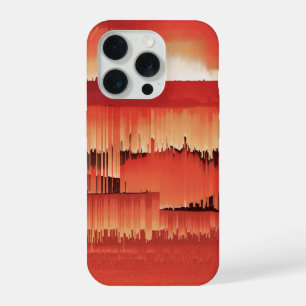 Abstract Glitch Sunset Design iPhone 15 Pro Case