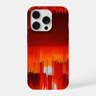 Abstract Glitch Sunset Landscape iPhone 15 Pro Case