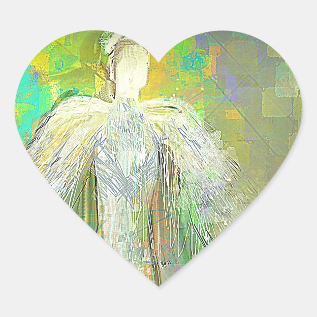 Abstract Glitter Angel Heart Sticker (Front)