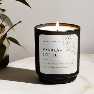 Abstract Glitter Ivory Gold Watercolor Candle Square Sticker