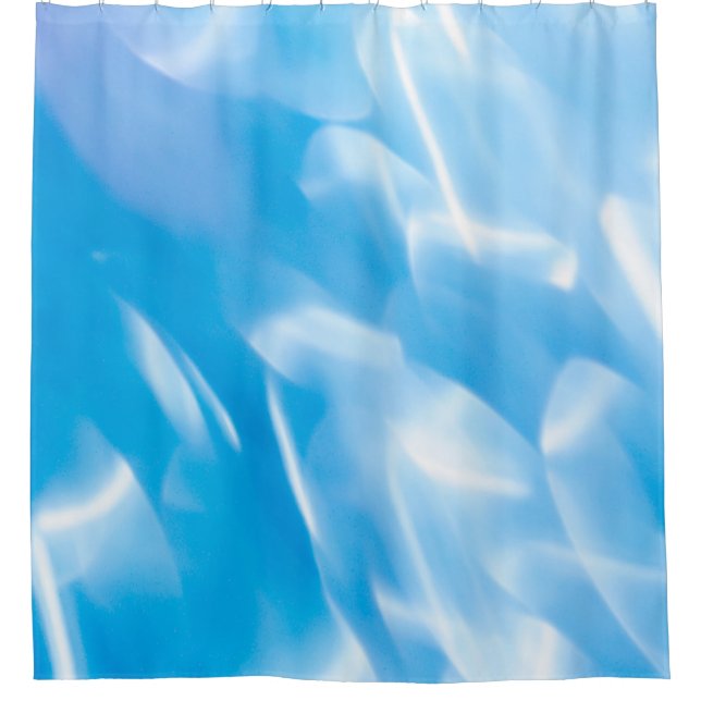 Abstract glitter lights on blue background. Round  Shower Curtain (Front)