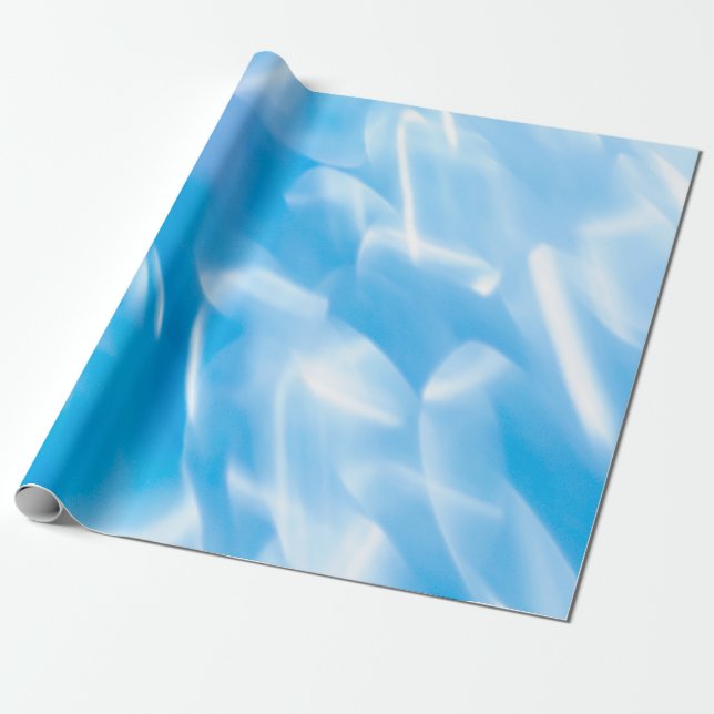 Abstract glitter lights on blue background. Round  Wrapping Paper (Unrolled)