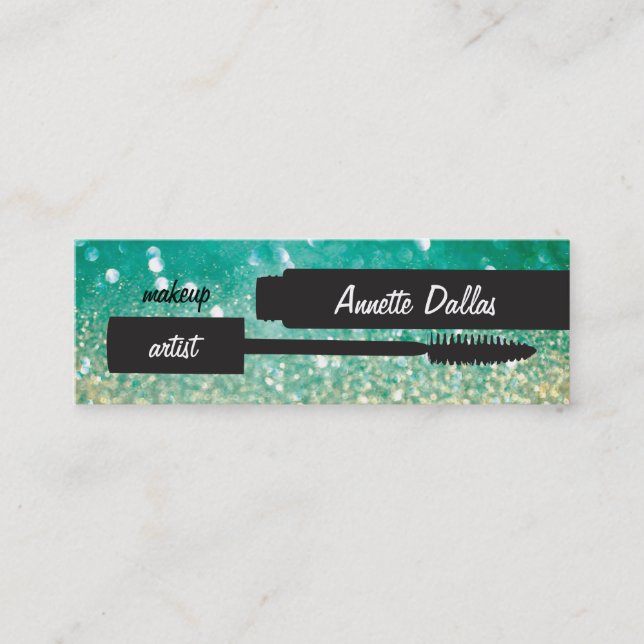 Abstract Glitter Makeup Artist Cards (Front)