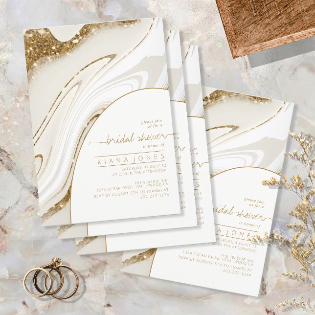Abstract Glitter Strata Bridal Shower Ivory ID903 (Creator Uploaded)