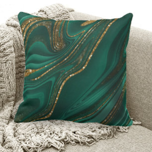 Abstract Glitter Strata Green ID903  Cushion