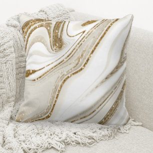 Abstract Glitter Strata Ivory ID903  Cushion