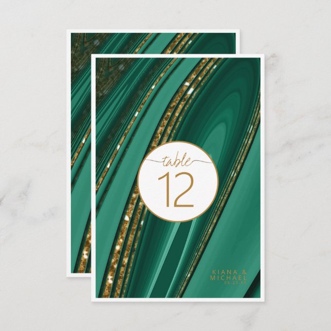 Abstract Glitter Strata Table Number Gr Wht ID903 (Front/Back)