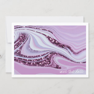 Abstract Glitter Strata Wedding Alt. Lilac ID903 Save The Date