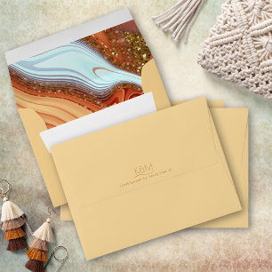 Abstract Glitter Strata Wedding Butter ID903 Envelope