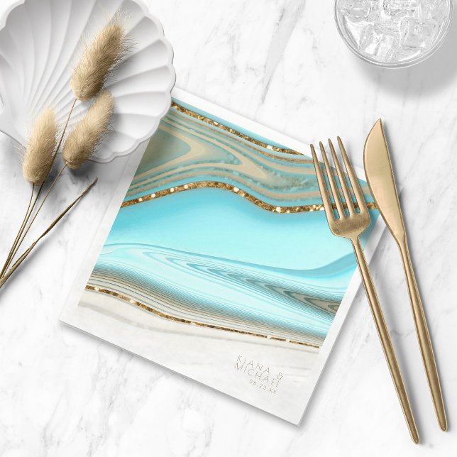 Abstract Glitter Strata Wedding ID903 Napkin (Creator Uploaded)