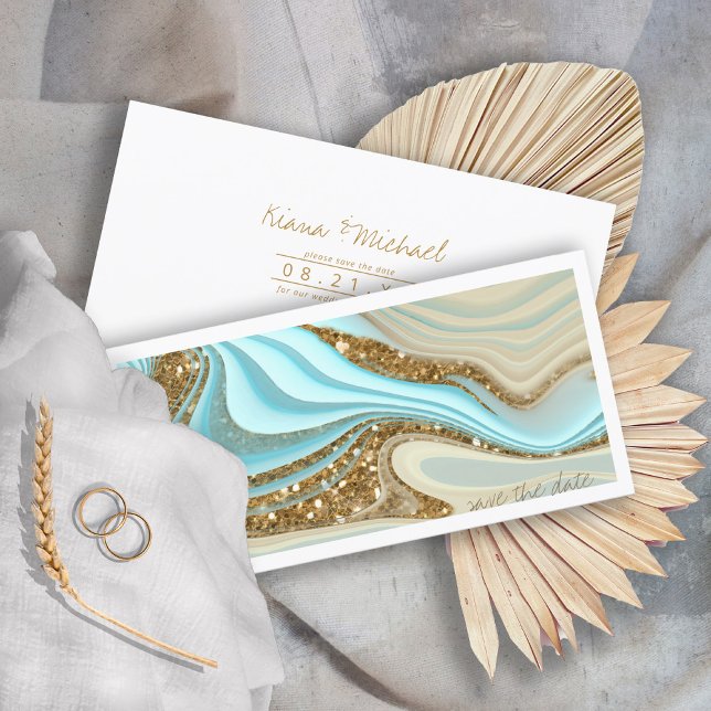 Abstract Glitter Strata Wedding ID903 Save The Date (Creator Uploaded)
