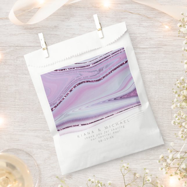 Abstract Glitter Strata Wedding Lilac ID903  Favour Bag (Clipped)