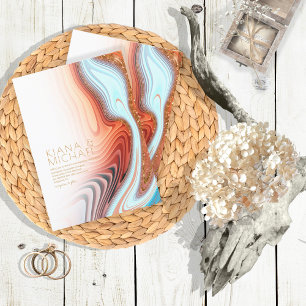 Abstract Glitter Strata Wedding SW ID903  Invitation