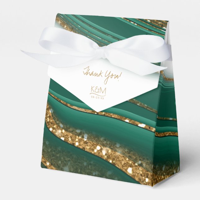 Abstract Glitter Strata Wedding Thank You Gr ID903 Favour Box (Front Side)
