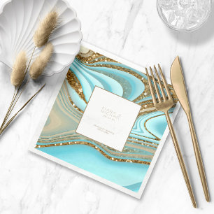 Abstract Glitter Strata Wedding Thank You ID903 Napkin