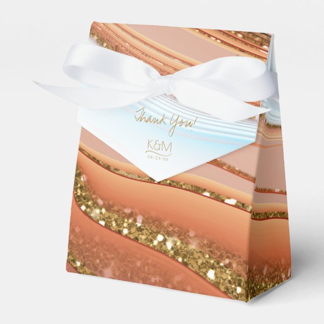 Abstract Glitter Strata Wedding Thank You SW ID903 Favour Box (Front Side)