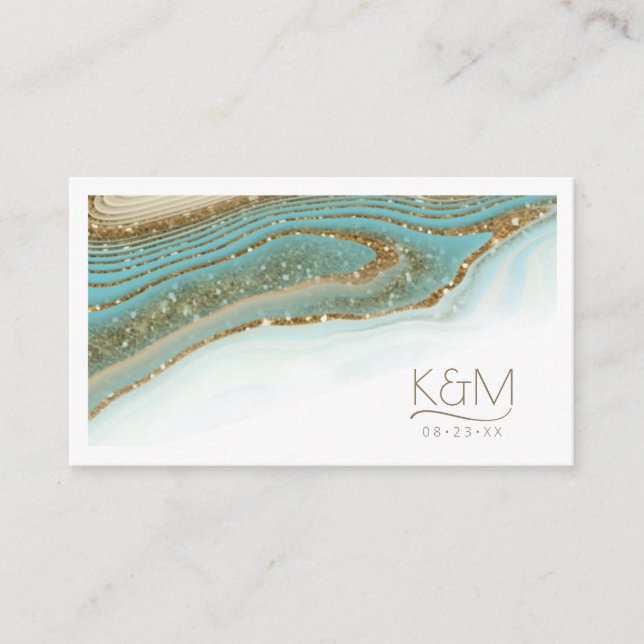 Abstract Glitter Strata Wedding Website ID903 Enclosure Card (Front)