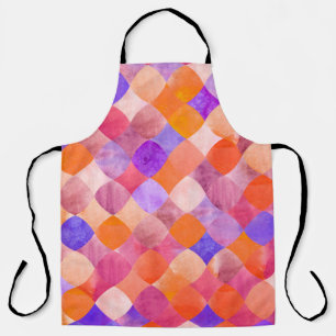 Abstract glitter watercolor geometric pattern apron