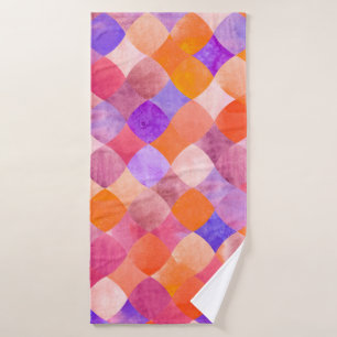 Abstract glitter watercolor geometric pattern bath towel