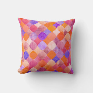 Abstract glitter watercolor geometric pattern cushion