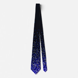 Abstract Glitters Falling On Black Background Tie