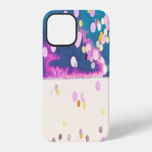 Abstract Glittery Blue Watercolor Splash iPhone 12 Case