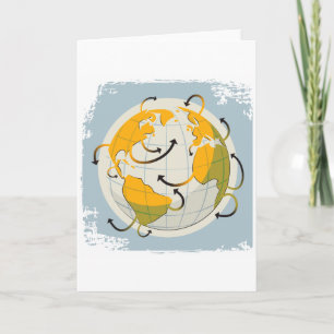 Abstract Globe Greeting Cards