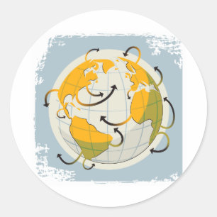 Abstract Globe Stickers