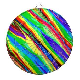 Abstract Glossy Rainbow Paint Dartboard