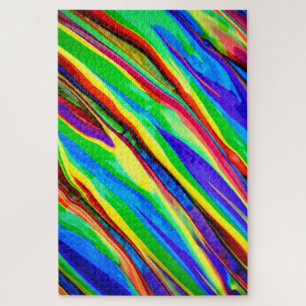 Abstract Glossy Rainbow Paint Jigsaw Puzzle