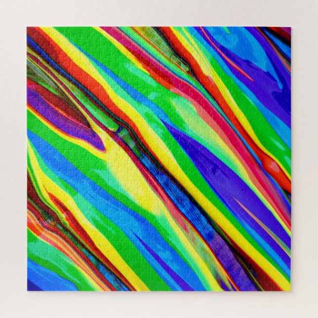 Abstract Glossy Rainbow Paint Jigsaw Puzzle (Vertical)